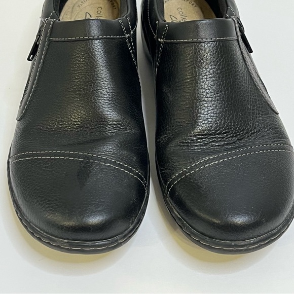 Clarks Cora Giny Black Leather Casual Loafers Size 8.5 - Picture 3 of 15